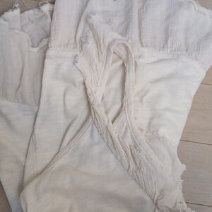 Cream Frayed Hem TOP